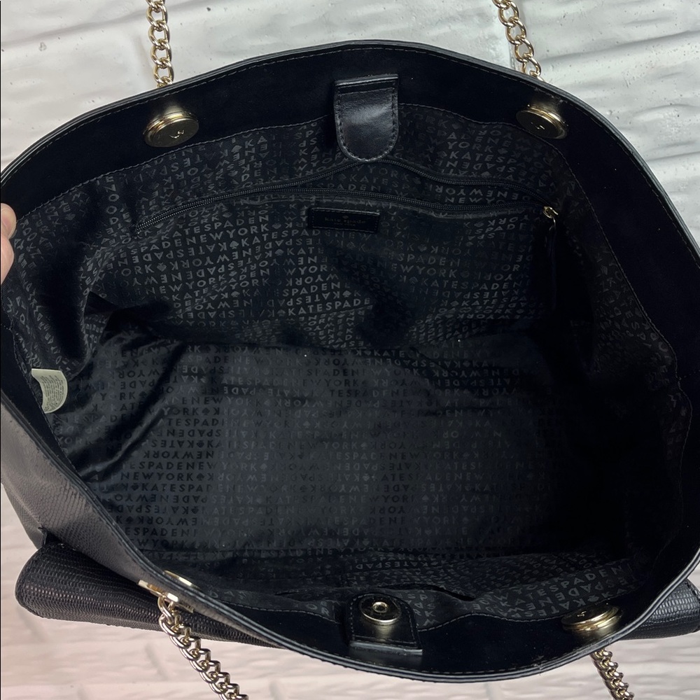 KATE SPADE EMBOSSED ANIMAL PRINT COW SAFFIANO LEATHER LARGE TOTE GOLD ACCENT - Picture 11 of 17